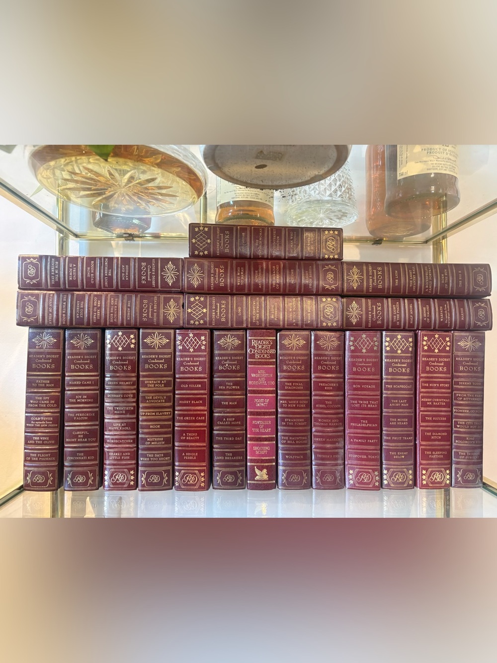 Reader's Digest Condensed Books First Edition - Burgundy Leather Book Set of 20